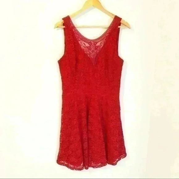 By By red lace fit and flare dress sz 13 - Picture 1 of 7